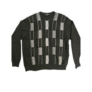 Stacy Adams xxl mens wool blend checker grandpa sweater retro vintage 2xl